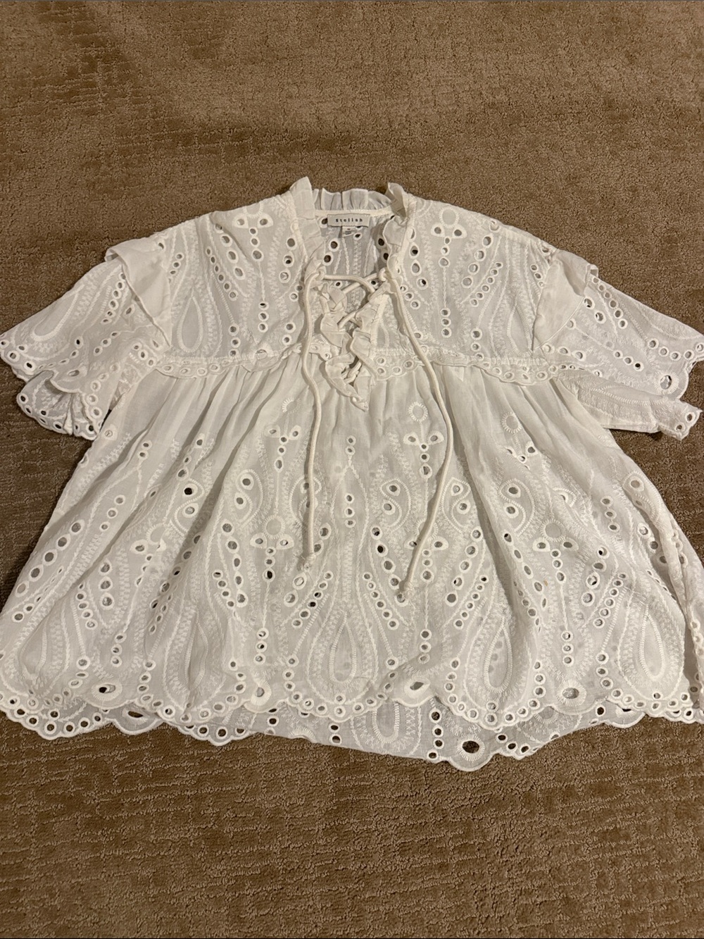 Stellah White Eyelet Blouse